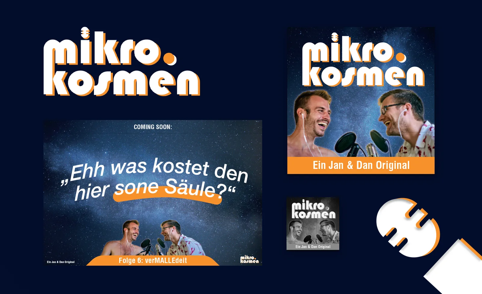 mikrokosmen podcast - Erstellung von einem Logo, einem Vorschaubild sowie einer Social Media Vorlage für einen Podcast
